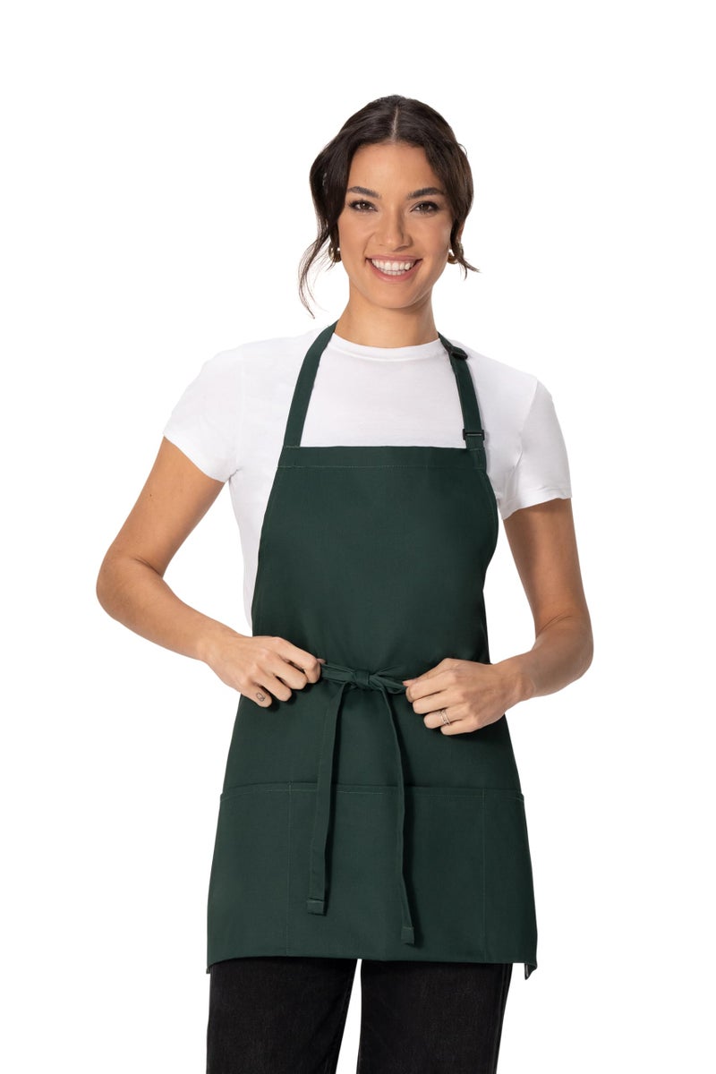Chef Works Unisex Three Pocket Apron, Hunter Green, One Size - Image 1
